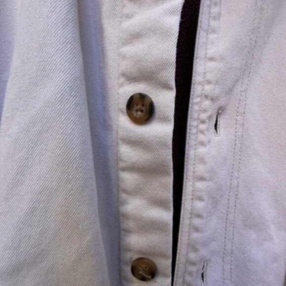 Cream and Red Lightweight Shirt Jacket - Picture 4 of 13